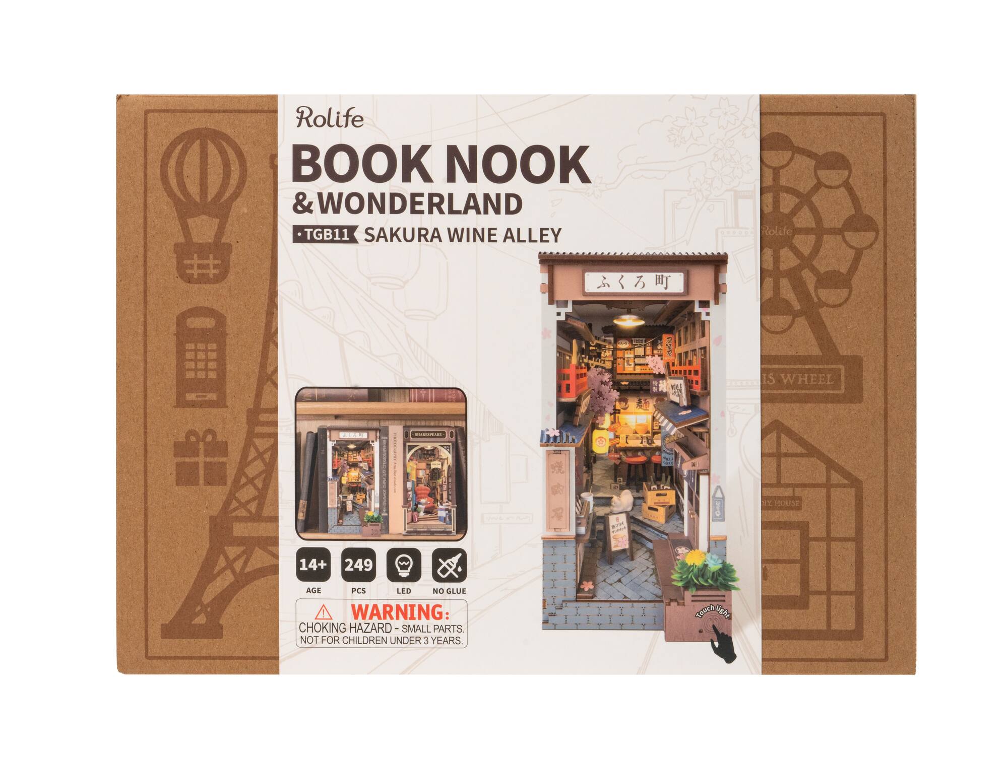 Rolife® Sakura Wine Alley DIY Book Nook Shelf Insert Kit